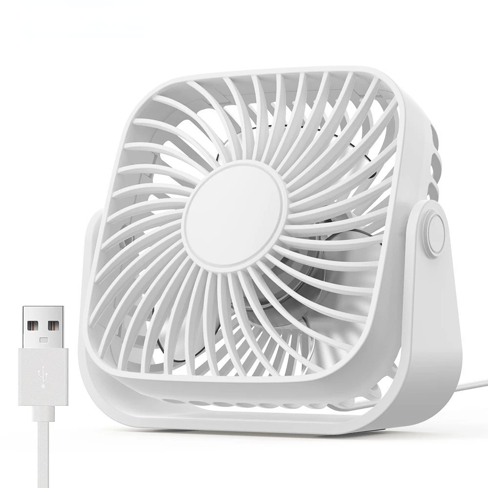 4 inch USB Mini Portable Fan for Camping, 3 Speeds Quiet Desk or Table Fan, 360°Adjustment Standing Fan