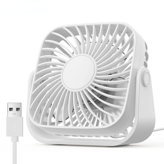 4 inch USB Mini Portable Fan for Camping, 3 Speeds Quiet Desk or Table Fan, 360°Adjustment Standing Fan
